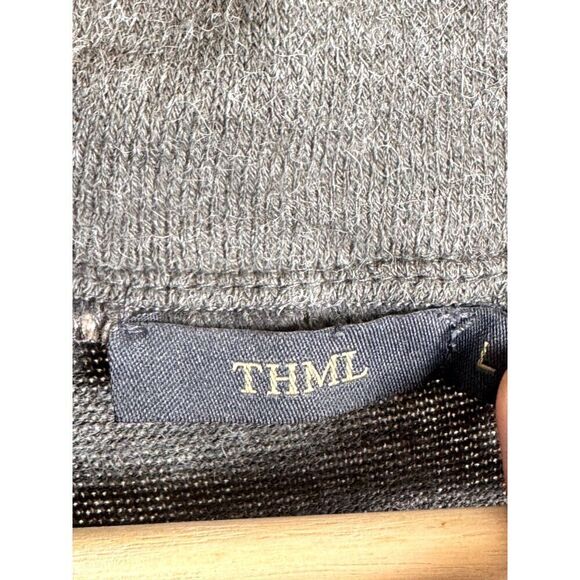 THML Cowl Neck Sleeveless Sweater Dress Tan and Grey Sz L EUC - Picture 7 of 8
